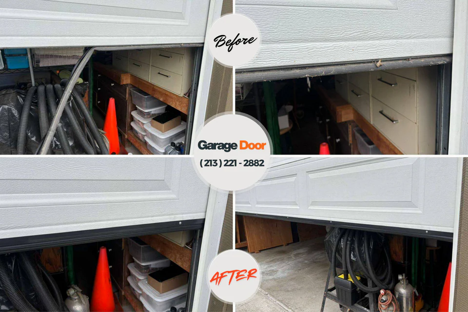 Before and after: garage door repair Muskegon, MI